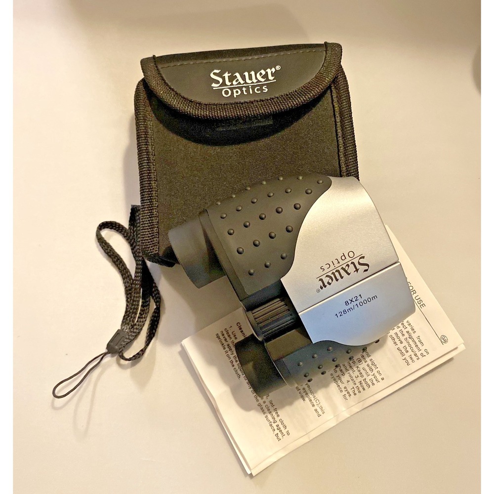 Stauer Optics 8x21 Compact Binoculars with Nylon Pouch Carry Strap